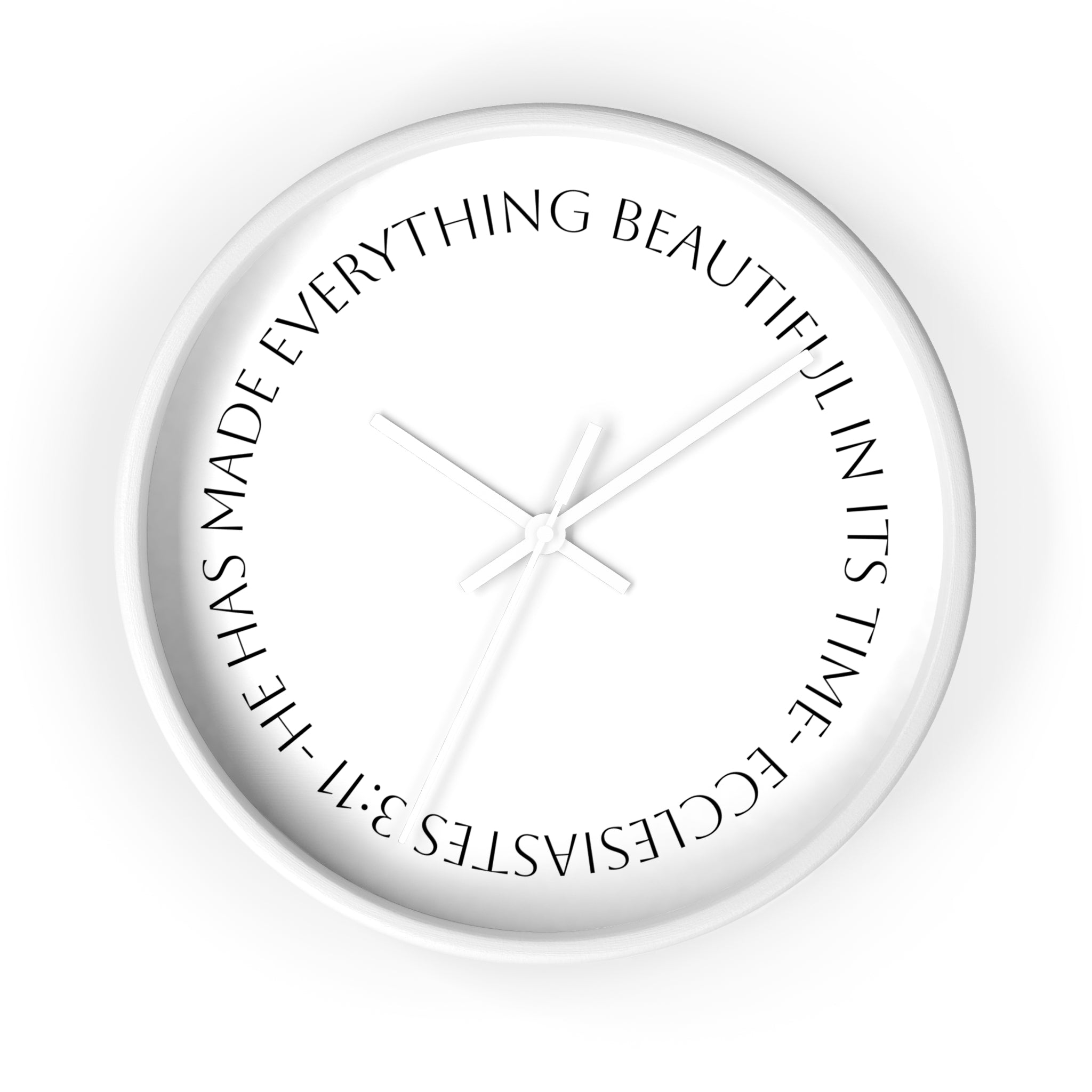 "Everything Beautiful In It´s Time"— (Ecclesiastes 3:11) Scripture Decorative Wall Clock