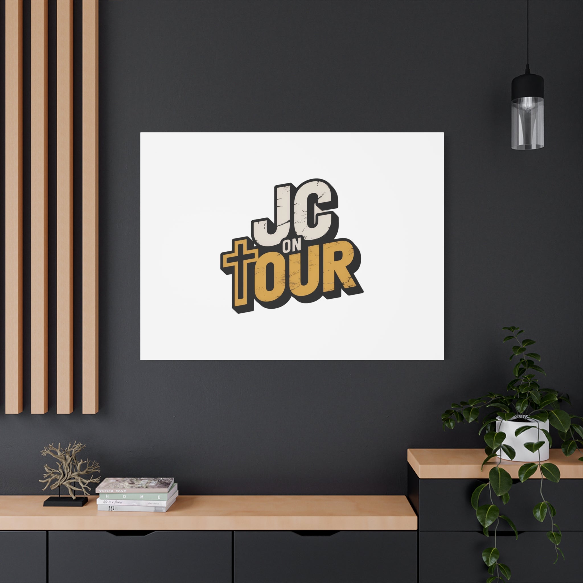 JC on Tour Matte Canvas Wall Art – Christian Faith-Inspired Stretched Canvas