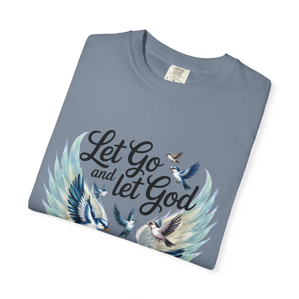 Angel Wings Graphic T-Shirt — Pastel Blue Feather Back Print