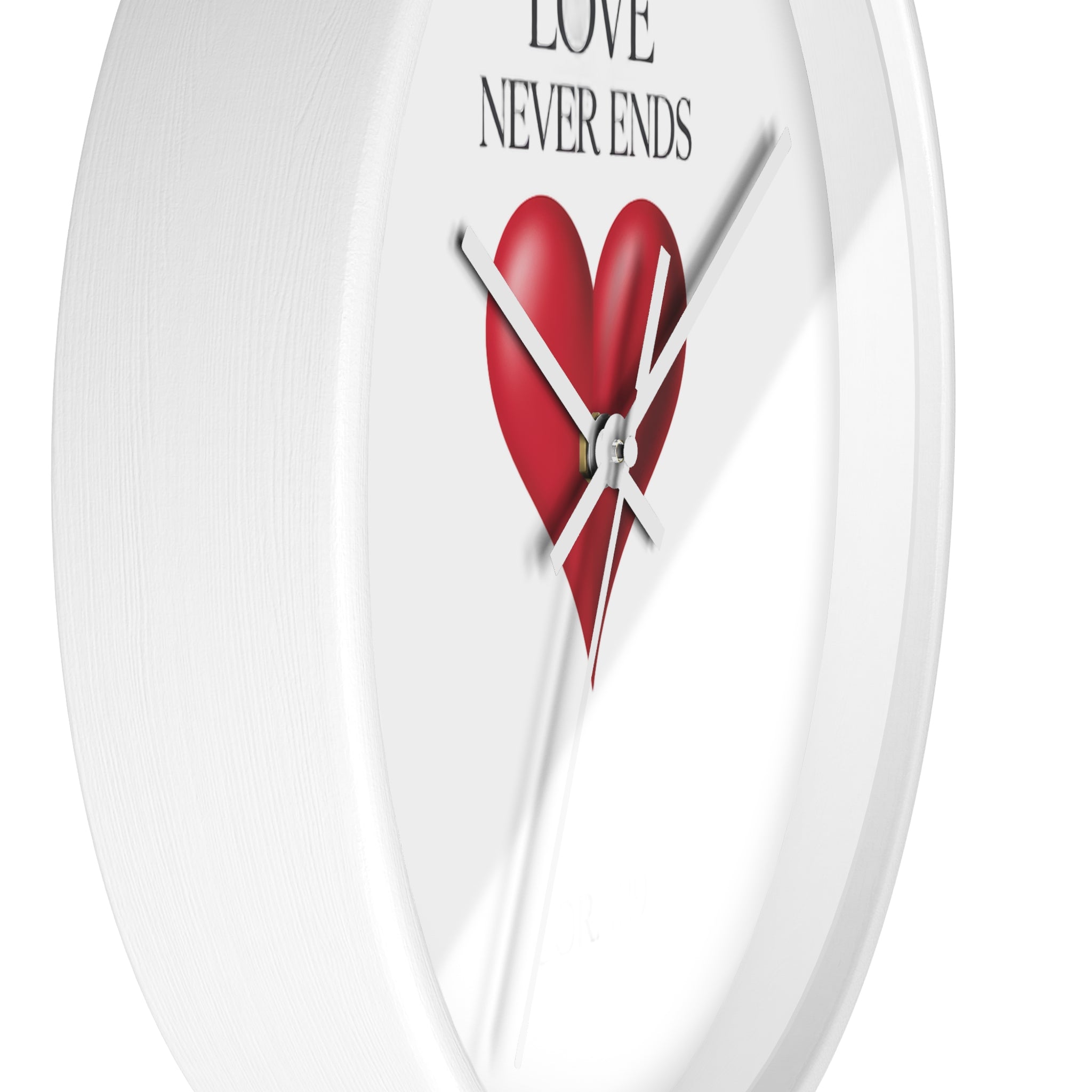 Wall Clock — "Love Never Ends" Heart Decorative Wall Clock | Romantic Home Decor, Valentine’s Day Gift