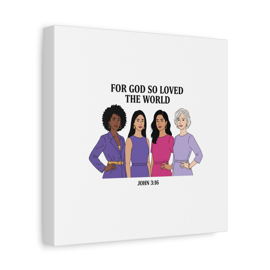 Feminist 'For God So Loved the World' Canvas