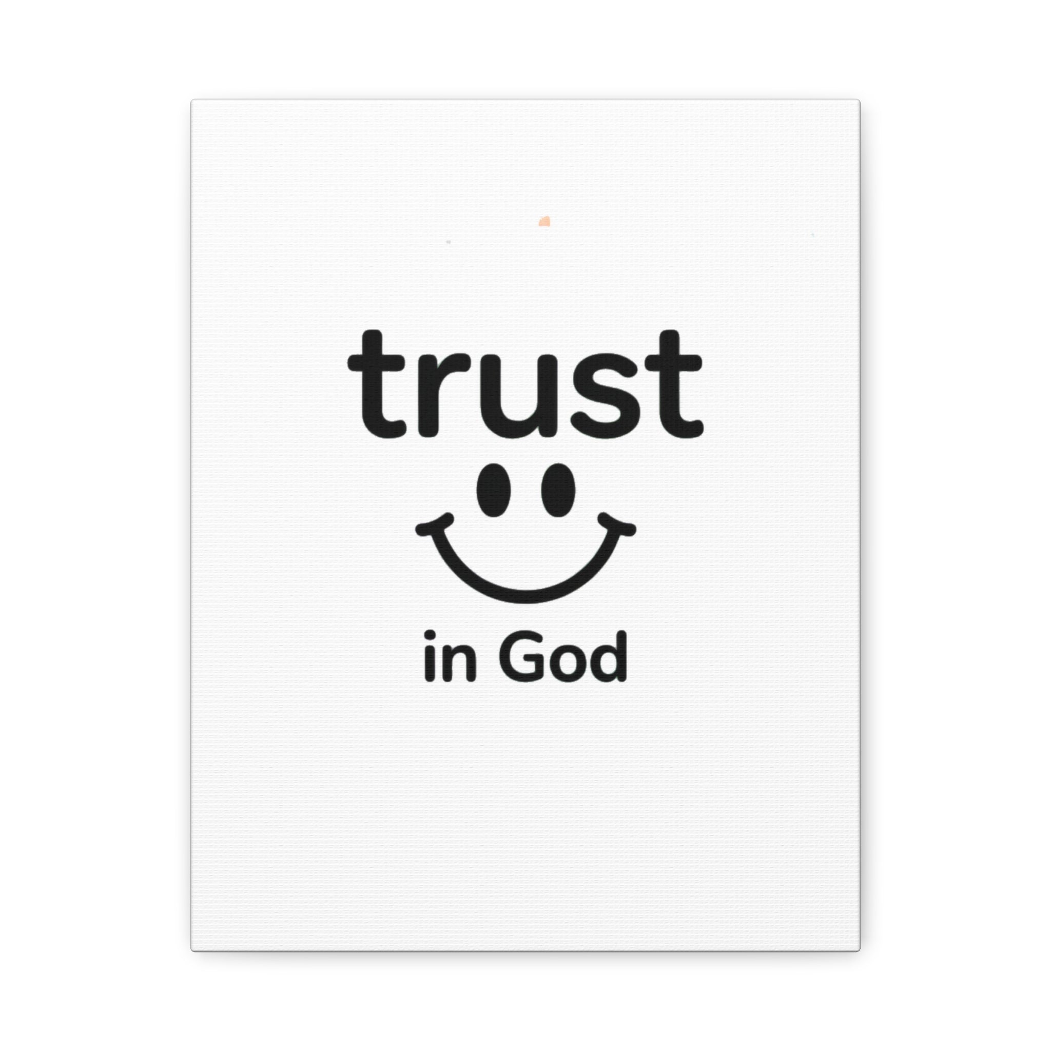 Trust in God Canvas Wall Art — Minimal Heart Quote Stretched Matte Canvas