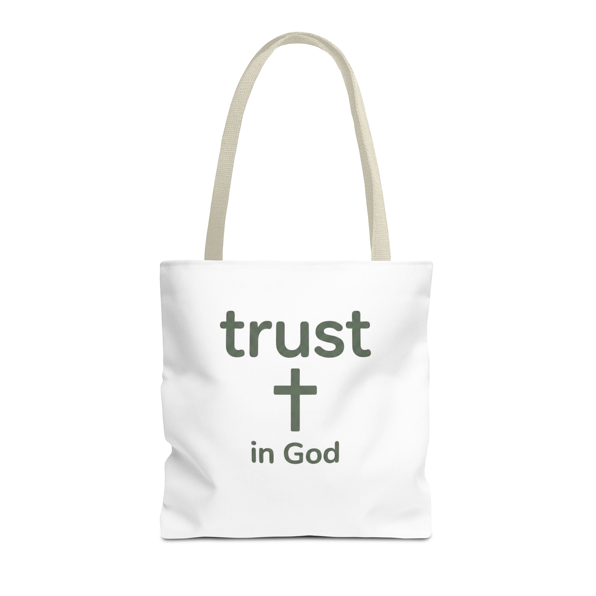 Faith Tote Bag — "Trust in God" Canvas Carryall with Cross