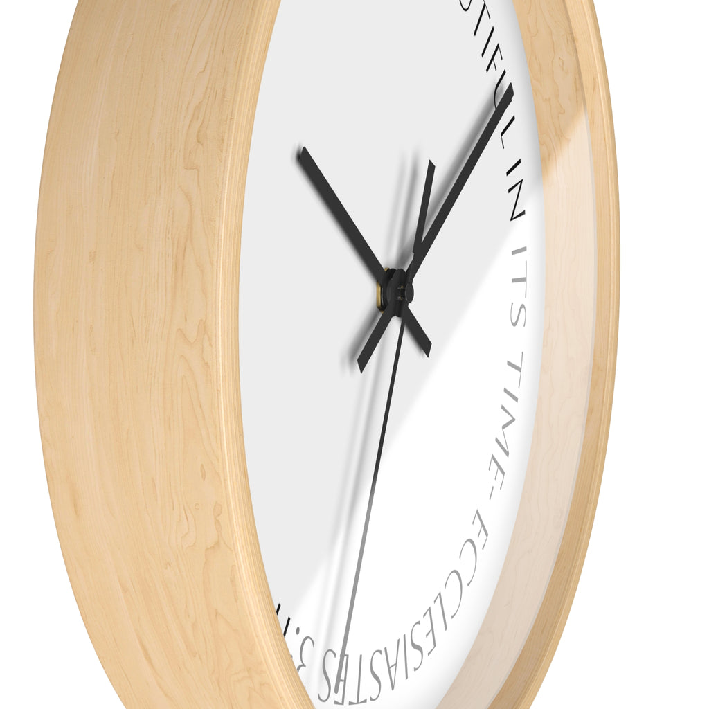 "Everything Beautiful In It´s Time"— (Ecclesiastes 3:11) Scripture Decorative Wall Clock