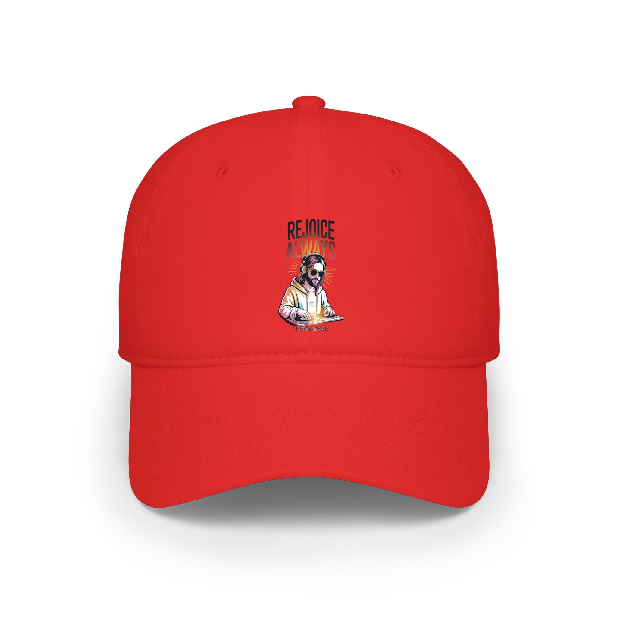 Low Profile Baseball Cap — Vintage 'Rejoice' Skull DJ Graphic Cap