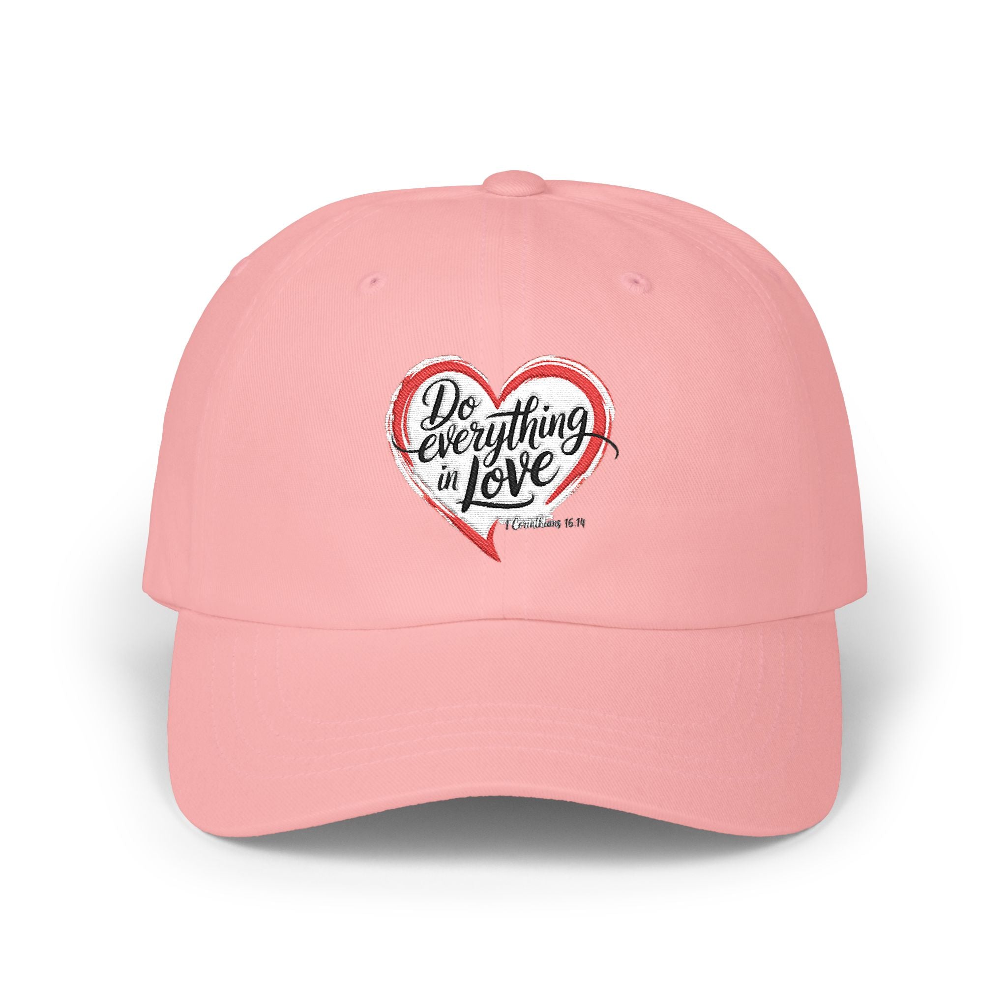 Dad Cap — 'Do Everything in Love' Heart Embroidered Baseball Hat