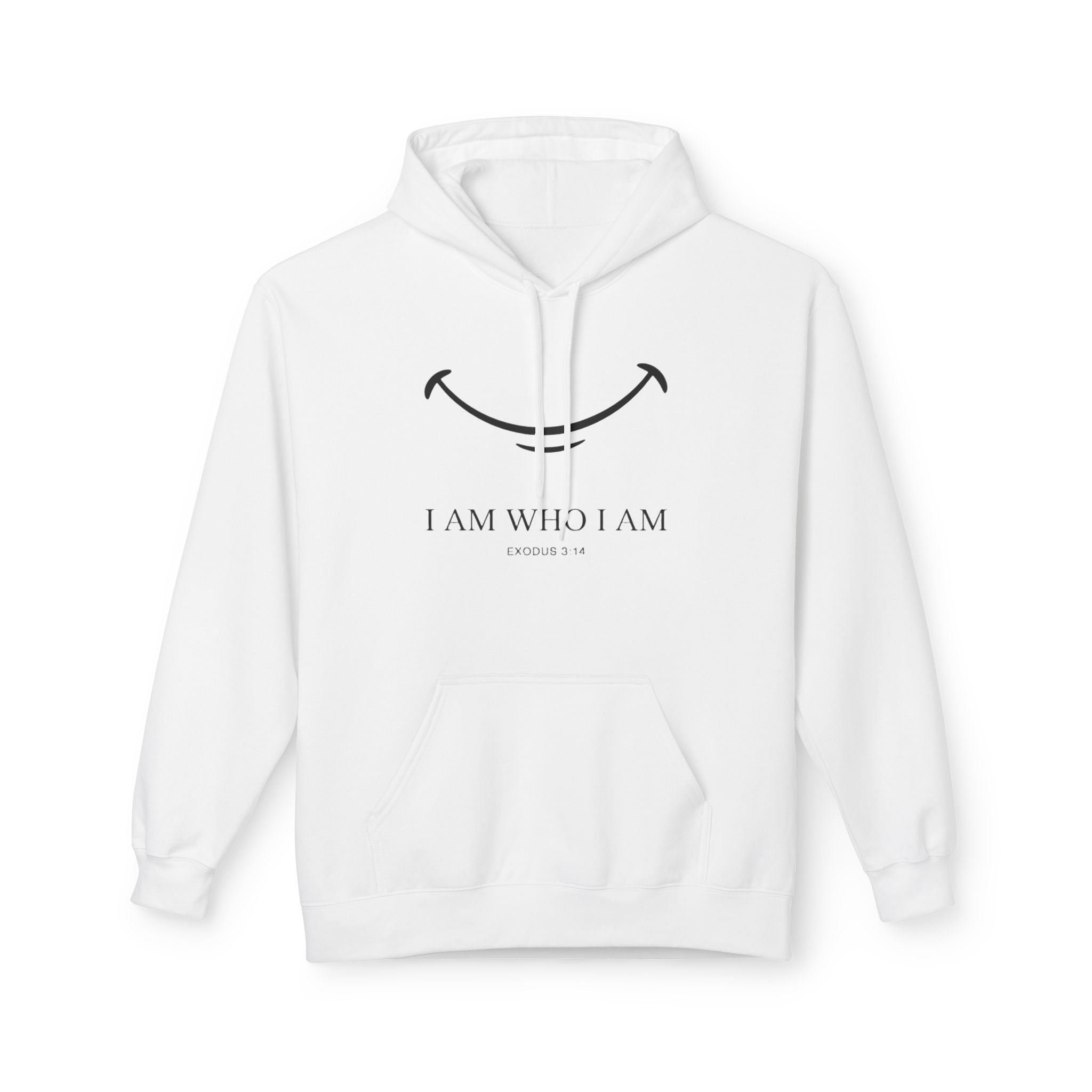 Hoodie — "I Am Who I Am" Minimalist Inspirational Pullover