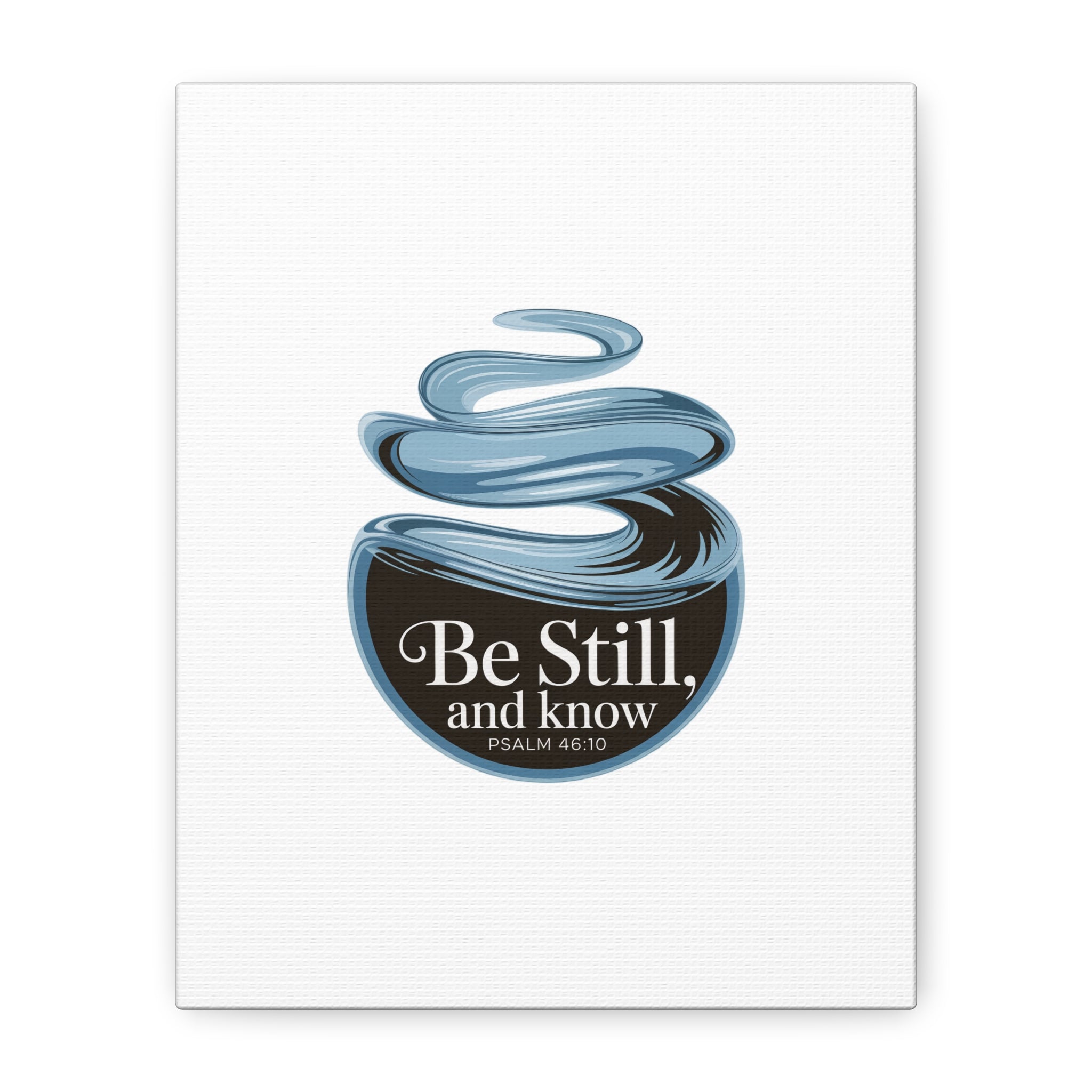 Be Still & Know Canvas Wall Art — Minimal Heart Quote Stretched Matte Canvas
